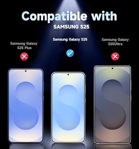 Image of MAGIC JOHN 2 Pack for Samsung Galaxy S25 Screen Protector Easy Installation | 6.2 inch, NOT for Ultra, Auto Dust-Elimination, Bubble Free, HD Clear,9H tempered glass, Case Friendly, Anti-Shockproof