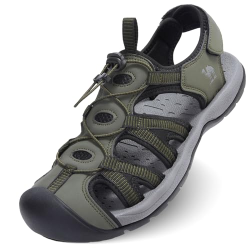 CAMELSPORTS Men's Hiking Sandals Closed Toe Outdoor Beach Sandal Waterproof Sport Fisherman Sandals Water Shoes