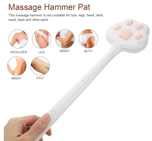 Price Xes Manual Hammer Massager, 1 Pcs Handheld Cat Paw Shape Body Massage Tool Back Massager Hammer Stick for Muscle Knot Removal and Relaxation