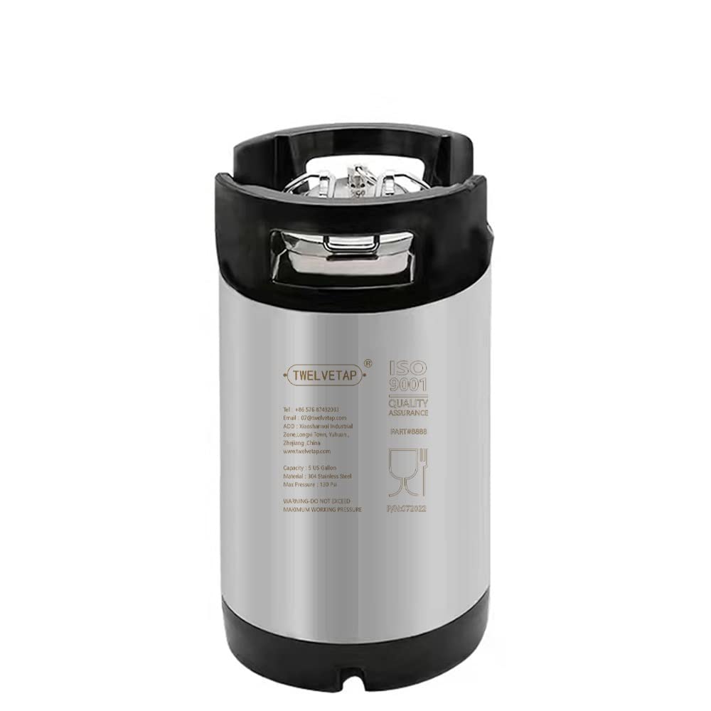 Kit Cerveza Barril de Cerveza de 10 l/20 l, depósito cursi, Barril de Jarabe de Leche, Barril de Soda, Mango de Goma, Cubo, Bloqueo de Bola Grifos de Barril de Cerveza(20L 5gal)