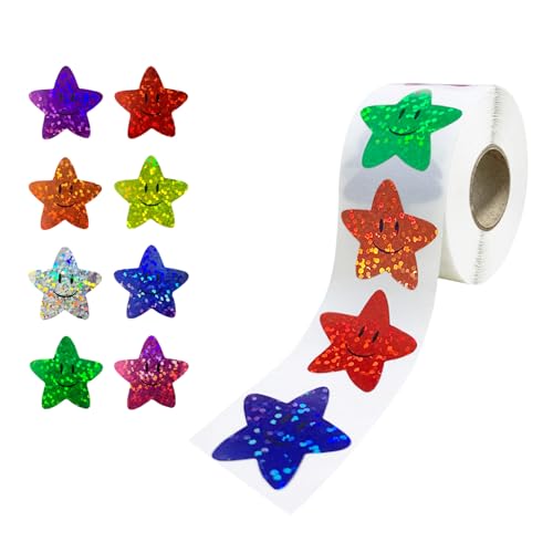 500PCS 2.5cm Star Stickers for Reward Chart Small Star Stickers for Children Students Teachers & Parents Self-Adhesive Reward Sticker for Classroom Crafts & Behavior Charts
