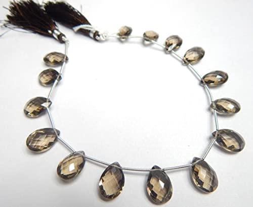 Quartz Fumé Perles Poires 10x15mm - Pierre Naturelle Brune pour DIY et Lithothérapie