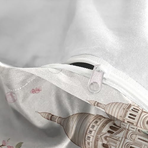 Housse de couette Paris fermeture éclair lit simple parure microfibre douce - 8