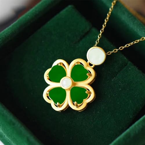 Collier pendentif trèfle de jade, votre amulette de sérénité - 5