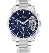 Tommy Hilfiger Multi Zifferblatt Quarz Uhr für Herren mit Silbernes Edelstahl-Mesh-Gliederarmband...