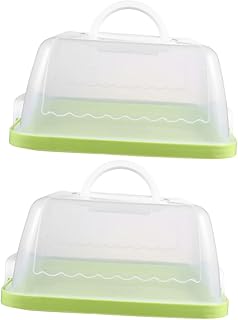 MUCKLILY 2pcs Portable Cake Box Cupcake Carrier Holder Clear Cake Stand Gift Containers Chocolate Case Clear Container To Go Container Cake Serving Plastic Protector One-piece