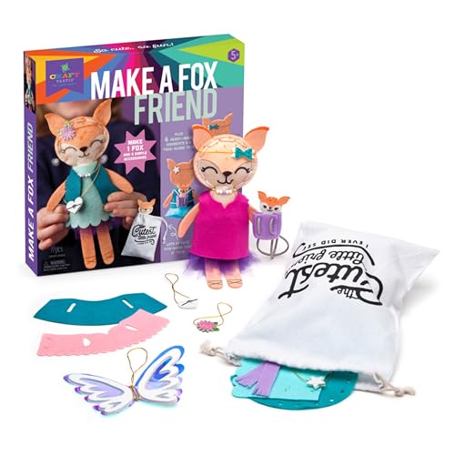 Craft-tastic – Make a Fox Friend Craft Kit – Learn to Make 1 Easy-to-Sew Stuffie with Clothes & Accessories by Craft-tastic - Image 2