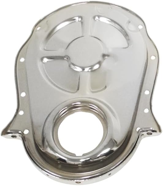 Compatible/Replacement for Chevy Big Block 396-402-427-454 Steel Timing Chain Cover Set w/Timing Tab - Chrome