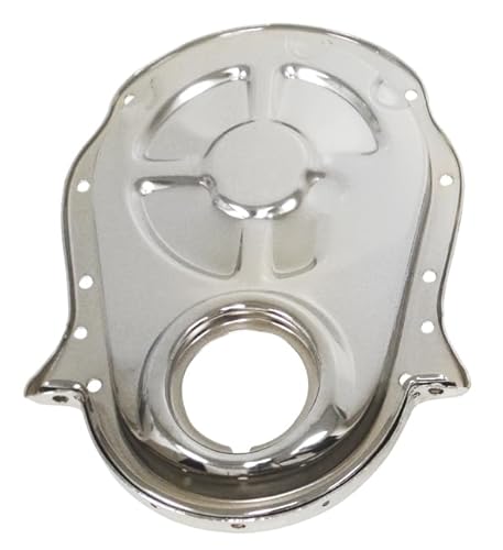 Compatible/Replacement for Chevy Big Block 396-402-427-454 Steel Timing Chain Cover Set w/Timing Tab - Chrome