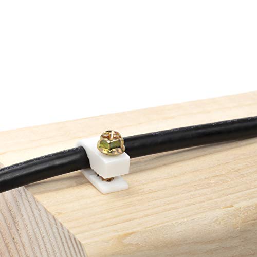 The Cimple Co CMP-ANCR_SCRWCLIP-SGL-WHT-50P Ribbed Plastic Conical Anchors And White Cable Screw Clips - For Concrete, Stucco thumb #4