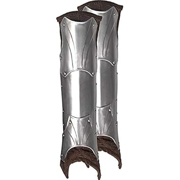 Medieval Leg Armor Pair 18 Gauge Iron Steel Leg Guards Set