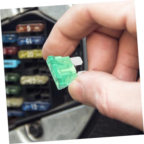 Kit de 60 fusibles estándar para automóvil, RV, camiones y embarcaciones, color verde, 30 A, 32 V, material zinc miniatura 5