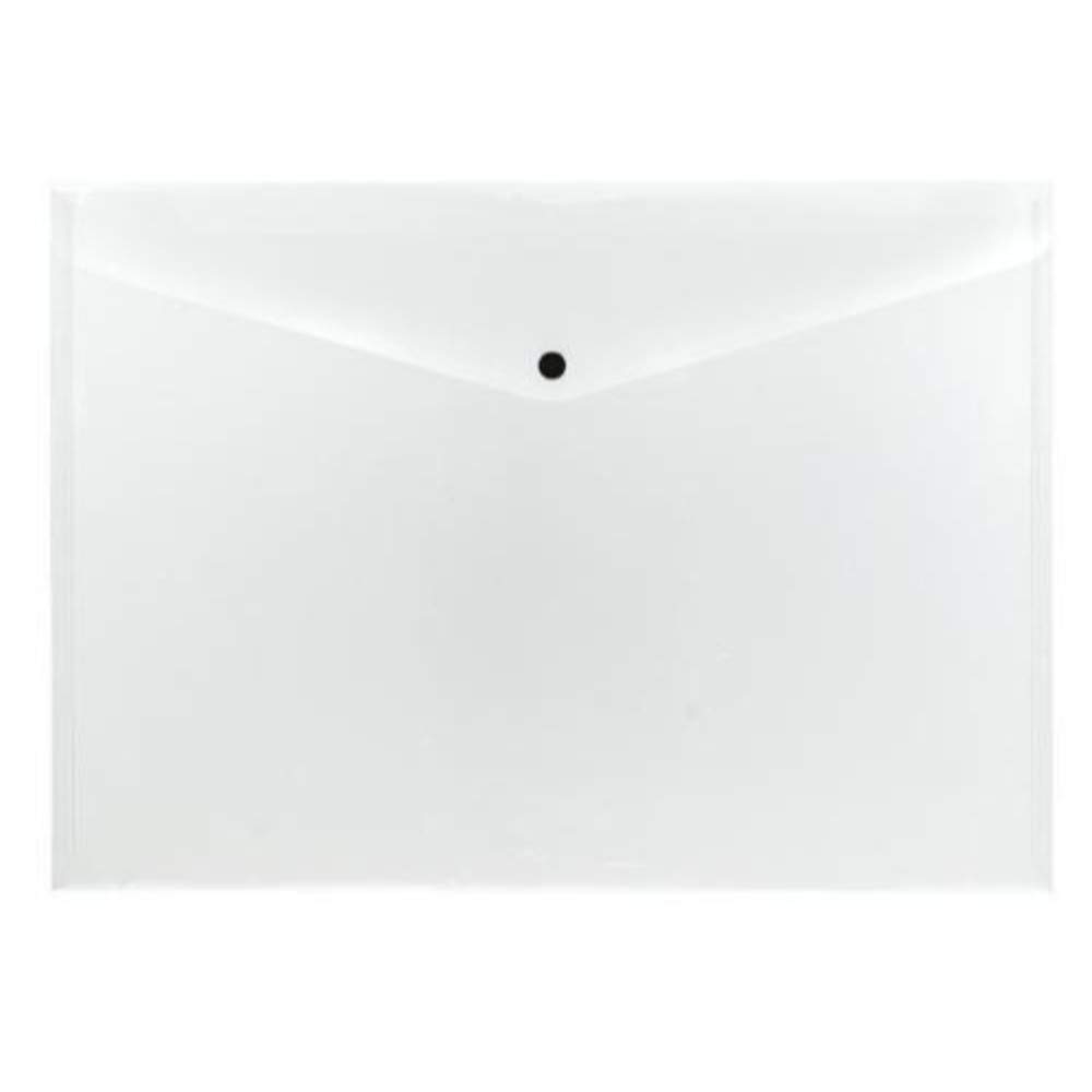 Pack of 12 Janrax A4 Clear Document Wallets - Button Stud Folder - Image 2