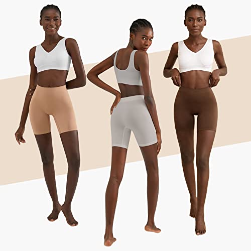 Image of YADIFEN Slip Shorts for Under Dresses Women Seamless Anti Chafing Underwear Shaping Boyshort Smooth Thigh Biker Short Panties