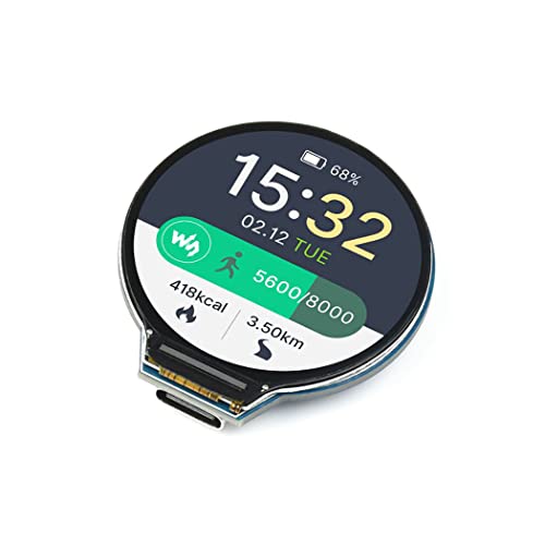 Image of RP2040 MCU Board with 1.28inch LCD,Round Shape, Accelerometer and Gyroscope Sensor,30 x Multi-Function GPIO Pins