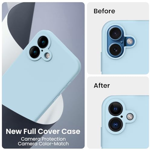 Image of FireNova Designed for iPhone 16 Case, Silicone Upgraded [Camera Protection] Phone Case, Soft Anti-Scratch Microfiber Lining Inside, 6.1 inch, Sky Blue