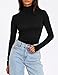 SUNBS Womens 3 Piece Turtleneck Mock Neck Tops Winter Thermal Long Sleeve Fall Slim Fit Underwear Shirts BlackWhiteBeige3 L
