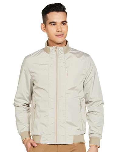 Image of Qube By Fort Collins Men's Nylon Standard Length Regular Fit Windbreaker Jacket - All-Weather & Winter Protection, Lightweight & Windproof