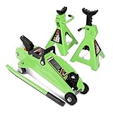 PM PERFORMOTOR Low Profile Hydraulic Trolley Service/Floor Jack Combo with 2 Ratchet...