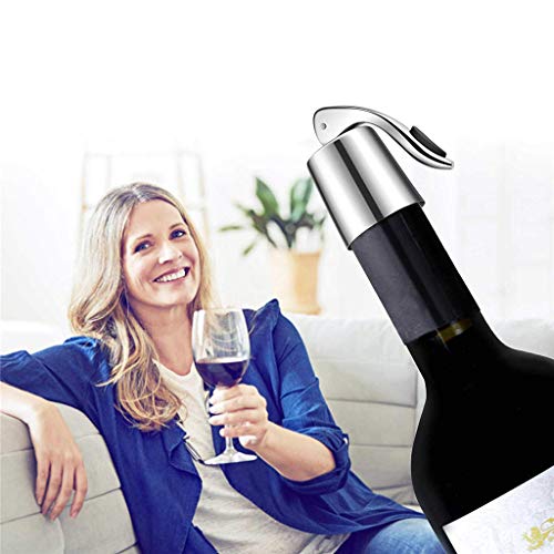 Rolha de garrafa de vinho em aço inoxidável Weite Utility, plugue de garrafa de vinho com silicone,