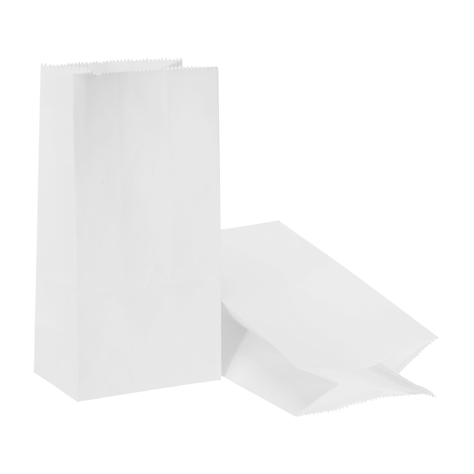 PATIKIL 7.1x2.4x3.5 Inch Party Favor Paper Bags, 50 Pcs Kraft Paper Goodie Gift Lunch Treat Bags Party Supplies for Wedding Birthday Halloween Graduation, White — image 1