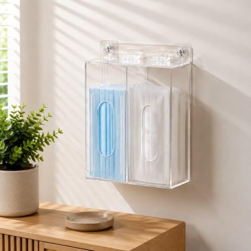 Dispensador de guantes de acrílico para pared: ordene cajas y guantes 7