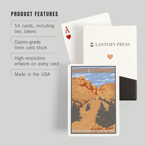 Lantern Press Mt Rushmore Memorial, Juego de 52 Cartas miniatura 3