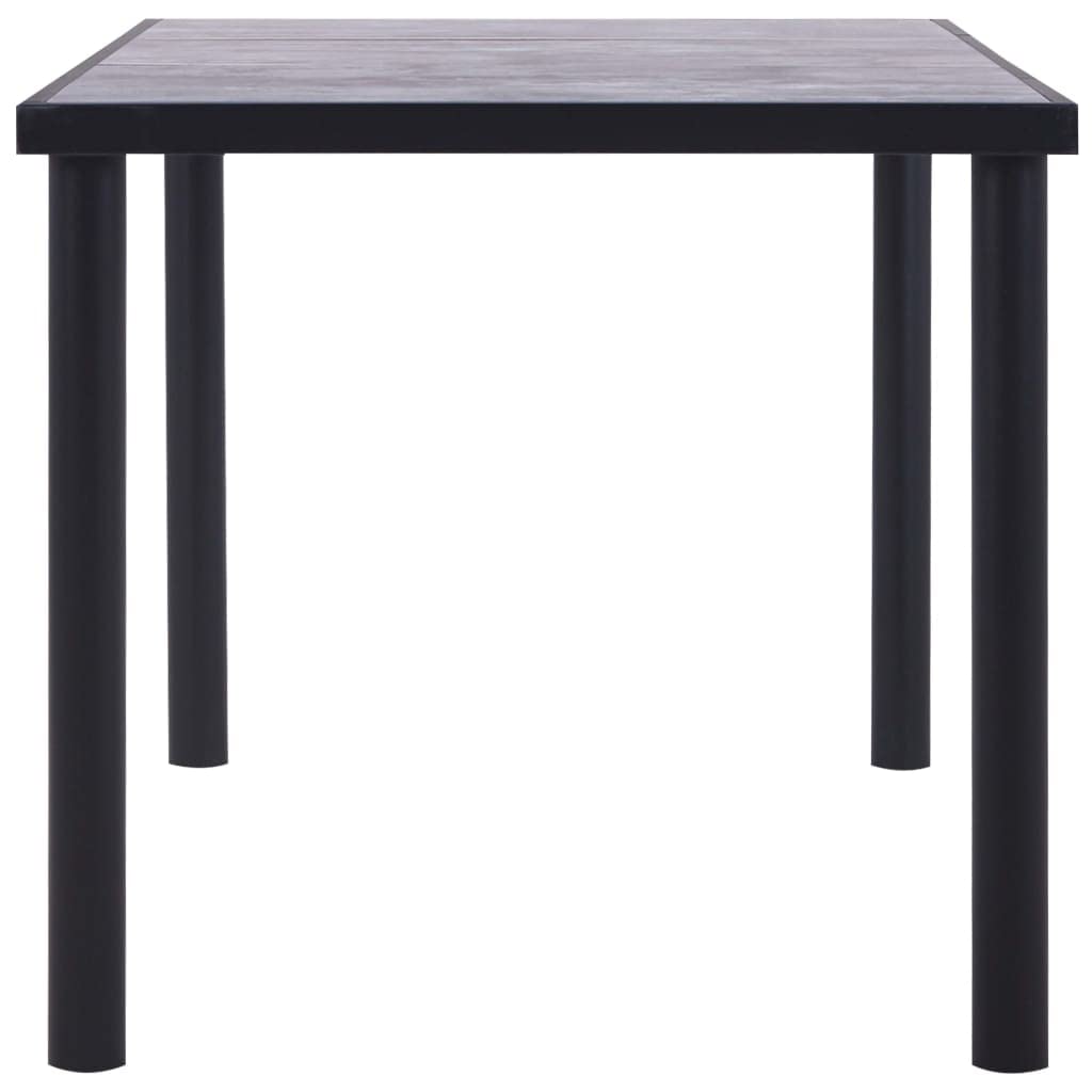 Stół do jadalni czarny betonowy szary 160 x 80 x 75 cm MDF