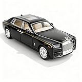 TGRCM-CZ 1:24 Rolls-Royce Phantom Modellauto, Zinklegierung, Rückziehspielzeug, Druckguss-Spielzeugautos mit Sound und Licht, für Kinder, Jungen, Mädchen, Geschenk (schwarz)