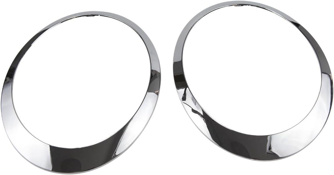 RLB-HILON Headlight Trim Ring Compatible with MINI Cooper R55 R56 R57 R58 R59 2007 2008 2009 2010 2011 2012 2013 2014 2015 Year, 1Pair Chrome Headlight Bezel for Driver and Passenger Side