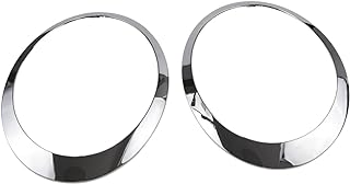 RLB-HILON Headlight Trim Ring Compatible with MINI Cooper R55 R56 R57 R58 R59 2007 2008 2009 2010 2011 2012 2013 2014 2015 Year, 1Pair Chrome Headlight Bezel for Driver and Passenger Side