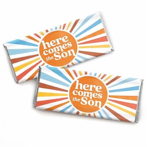 Big Dot of Happiness Here Comes The Son Candy Bar Wrappers, Funny Boy Boho Baby Shower Party Favors - Set of 24 image 5