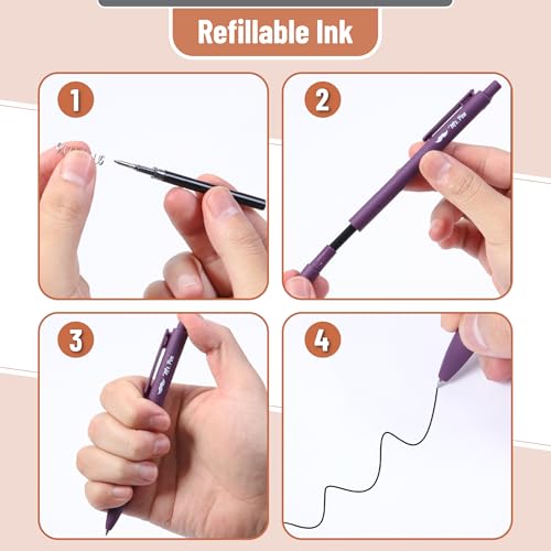 Image of Mr. Pen- Retractable Gel Pens, 12 Pack, Black Ink, Earthly Neutrals Barrel | Fine Point 0.5mm, Fast Dry, Smooth Writing, Cute Pens for Drawing, Writing Planner and School Supplies