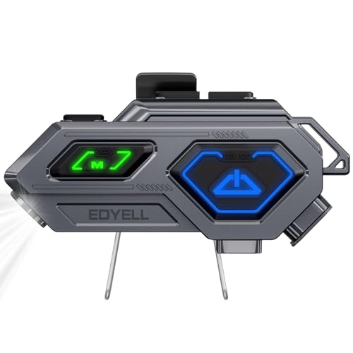 Image of EDYELL C8 Pro Motorcycle Bluetooth Headset,LED Emergency Lights,HiFi Stereo Calls,Wireless 50MM Earphone Helmet Bluetooth,IPX6 Waterproof,Compatible with All Helmets