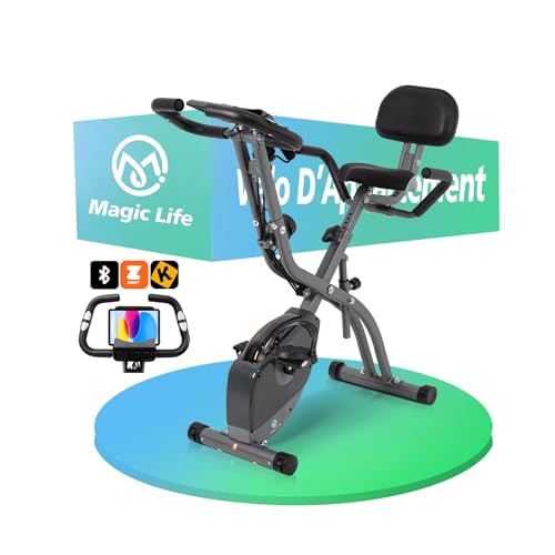 Vélo d'appartement pliable avec 10 niveaux de résistance magnétique réglable