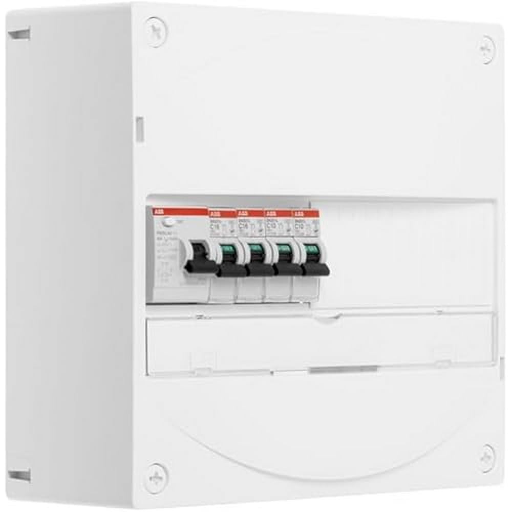 ABB Tableau 1 rangée pré-équipé 1 ID 40A type AC + 4 disjoncteurs (2x10A et 2x16A)