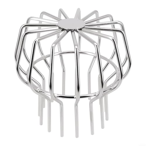 Cubierta de malla de canalón de acero inoxidable para drenaje de techo y bajante – Protector de zanja de drenaje antibloqueo compatible con tubos de 50/75/110/160/200 mm, plateado (para tubos de 90