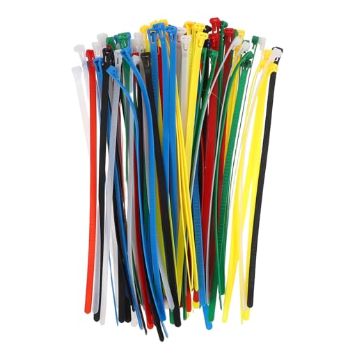 Angoily 100 Piezas Bridas de Nylon Reutilizables con Mecanismo de Liberación Rápida Correas Ajustables para Gestión de Cables Interiores y Exteriores Resistentes y Flexibles para
