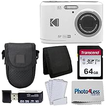 Kodak PIXPRO FZ45 Digital Camera + Black Point & Shoot Camera Case + Transcend 64GB SD Memory Card + Tri-fold Memory Card Wallet + Hi-Speed SD USB Card Reader + More! White