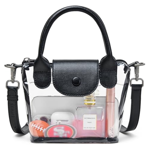Image of LATMAP Clear Bag for Stadium Events 12x6x12 Crossbody Clear Purse Handbag
