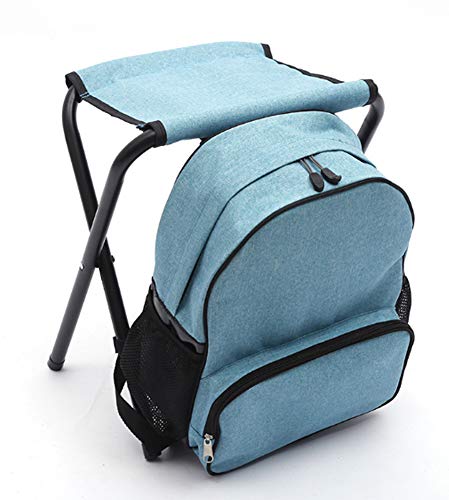 YPJKHM Outdoor Folding Chair Portable Backpack Chair Removable Leisure Furniture Ice Bag Folding Stool-lightblue