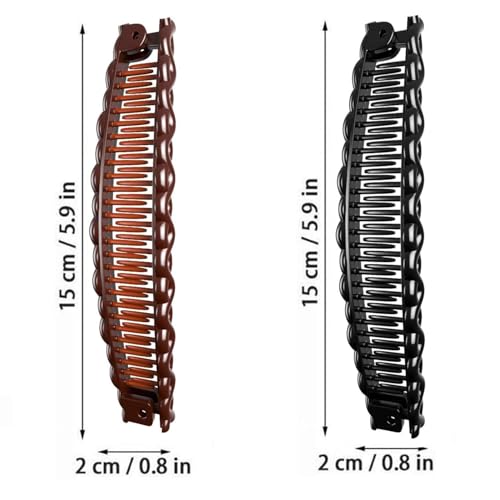 Youme Banana Clip Clincher Combs 3 Pack Negro miniatura 2