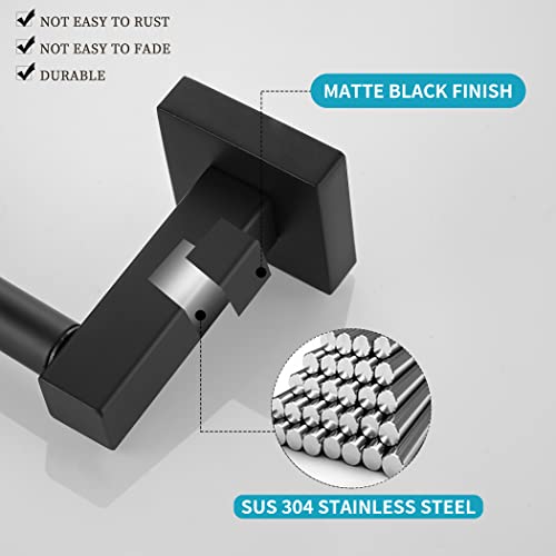 Wolibeer Black Toilet Paper Holder, Matte Bathroom Toilet Roll Holder, Double Post Pivoting Modern Tissue Hanger Wall Mount For Bath Toilet Kitchen Stainless Steel #TOP5