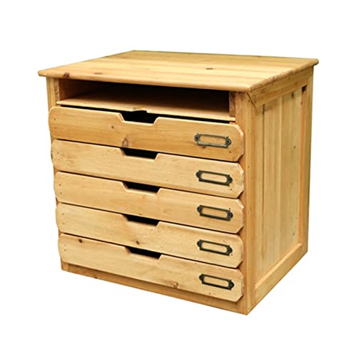 Classeur vintage en bois gris à tiroirs A4 pour documents - 2