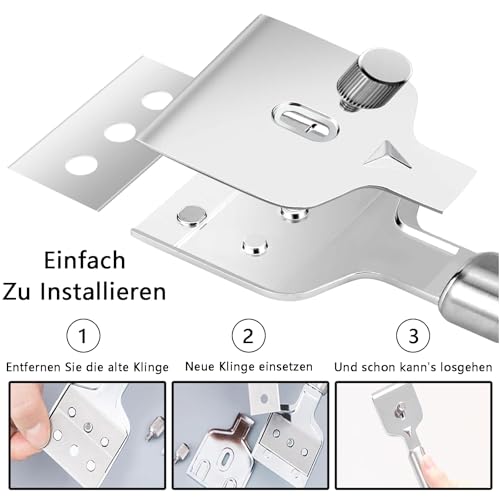 Ceranfeldschaber Ersatzklingen, 43mm, 48 Stück Doppelseitige Schaberklingen, Klingen für Ceranfeldschaber, Ceranfeldschaber Klingen, Ersatzklingen mit drei Löchern Für Glasschaber und Kochfeld Schaber
