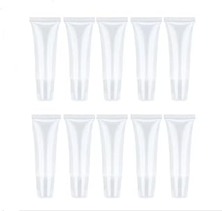 انابيب بلاستيكية شفافة سعة 5 مل من 10 قطع - حاويات فارغة قابلة لاعادة الملء لملمع الشفاه ومرطب الشفاه السائل وكريم العين