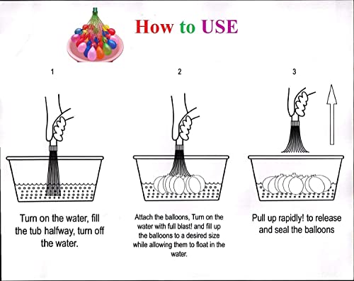 Image of Holi Water Magic Balloons l Set of 3 Bunch l 111 Baloons l Multicolour l Quick Fill and Auto Tie in 60 Seconds with Universal Tap Adaptor (Ballon 111 Pcs)