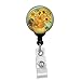 Vincent Van Gogh - Sunflowers -Retractable Badge Reel - ID Name Tag Custom Badge Holder (Black Badge Reel with Spring Pinch Clip)
