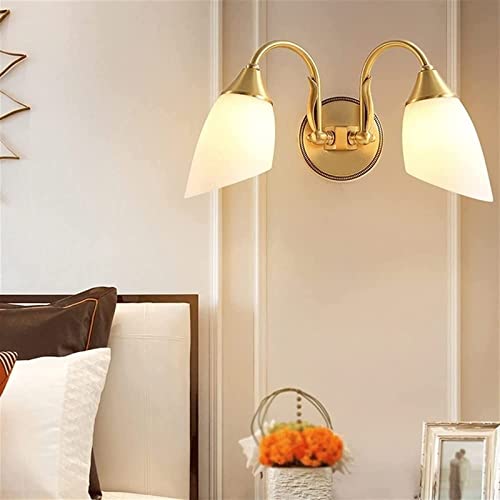 Aplique de pared dorado con tulipa de vidrio E27 estilo moderno 2