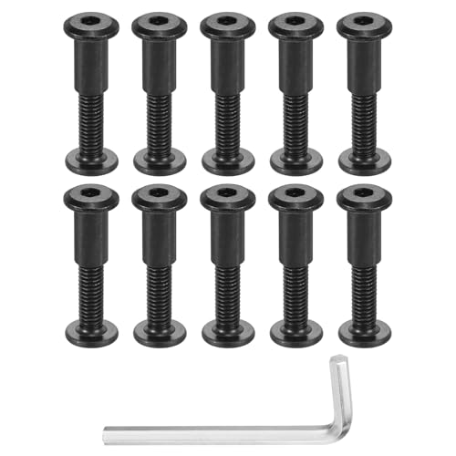 Boulons de liaison en cuir M6 uxcell en acier au carbone avec finition hexagonale impeccable